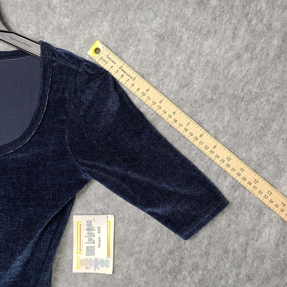 Brand NEW LuLaRoe Nicole XXS Dress‎ Dark Blue Velvet - Picture 9 of 9